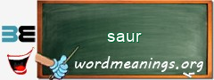 WordMeaning blackboard for saur